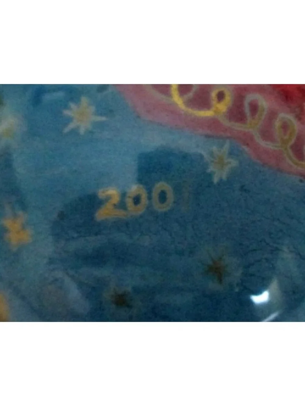 Li Bien 2001 5 Angels Christmas Ornament With Gold Accents & Blue Background